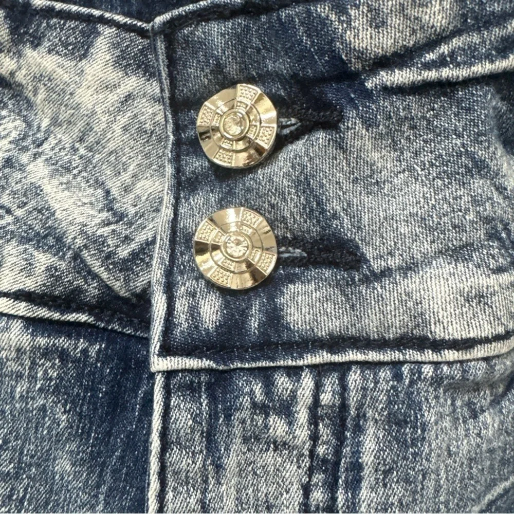 GOGO Women's Washed Blue Distressed Skinny Jeans A53